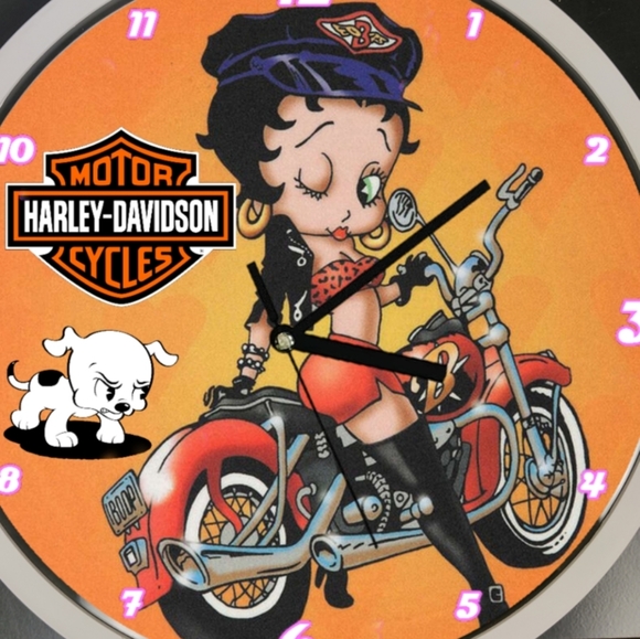 Betty Boop Harley Davidson clock - Picture 5 of 6